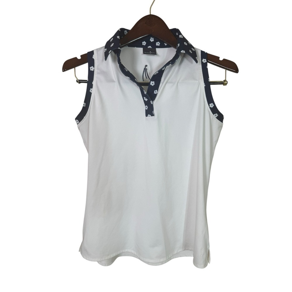 Belyn Key Sleeveless Golf‎ Polo Floral Pattern Collar Womens Small